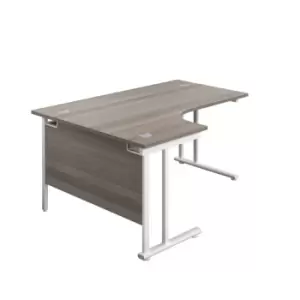 Image of Tc 1600 x 1200 Twin Upright Left Hand Radial Desk Grey Oak-White