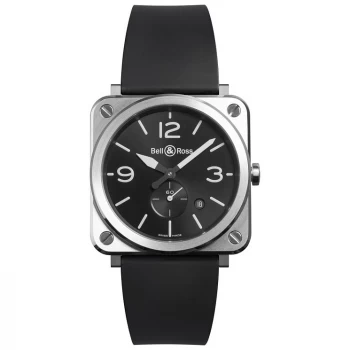 Image of Bell & Ross Brs Mens Stainless Steel Black Strap Watch