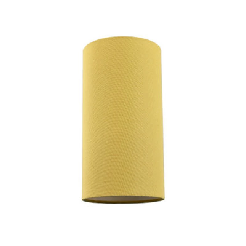 Image of Happy Homewares Contemporary And Stylish Mustard Ochre Linen Fabric Tall Cylindrical Lampshade