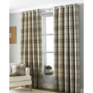 Image of Riva Paoletti Aviemore Ringtop Eyelet Curtains (168 x 183 cm) (Ochre Yellow)