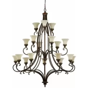 Image of 18 Bulb Chandelier Hanging Pendant LIght Walnut LED E27 100W Bulb