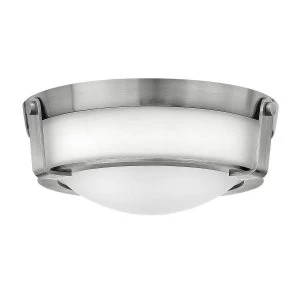 Image of 2 Light Small Flush Mount Ceiling Light Nickel, E27
