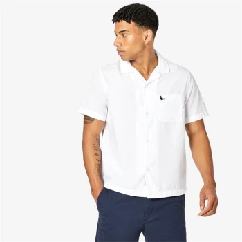 Image of Jack Wills Chiltern Short Sleeve Revere Shirt - White