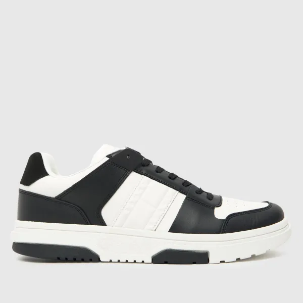 Image of Tommy Jeans leather cupsole 2.0 trainers in Black & white