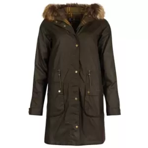 Image of Barbour Womens Mull Wax Jacket Olive/Classic 8