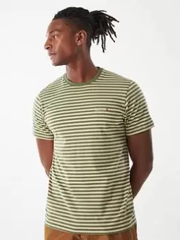 Image of Barbour Bilting Stripe T-Shirt - Green, Size 2XL, Men