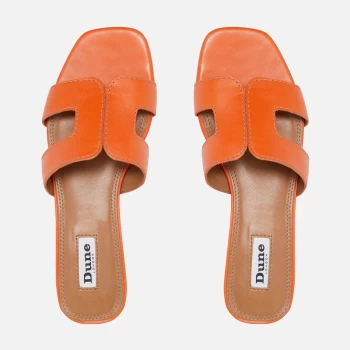 Image of Dune Womens Loupe Leather Sandals - Orange - UK 6