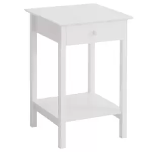 Image of Homcom Minimalist Side Table With Drawer And Shelf White