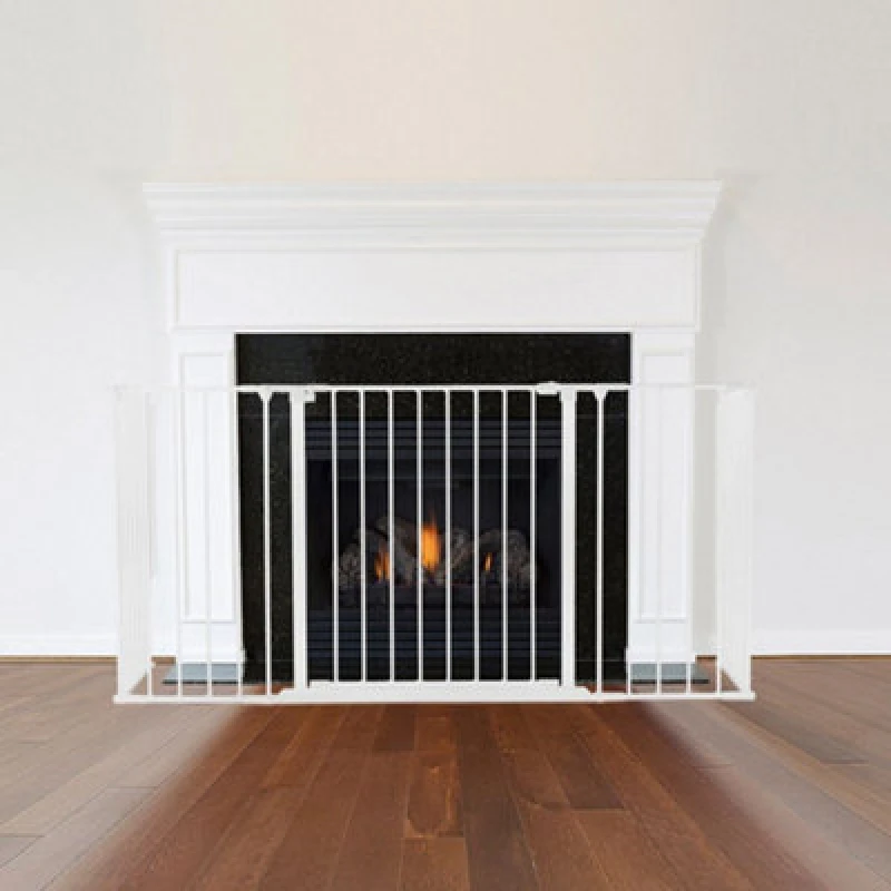 Image of Safetots Multi Panel Fire Surround, 77Cm Deep X 138Cm Wide, White, 70Cm Tall, Child And Pet Safety, Baby And Toddler Fire Guard