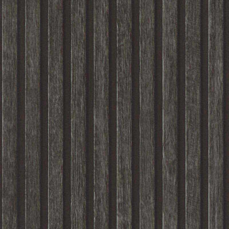 Image of As Creation Wood Slat Effect Black Dark Grey Panels Wallpaper 391094