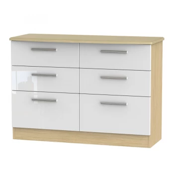 Image of Robert Dyas Kirkhill Ready Assembled 6-Drawer Midi Chest of Drawers Pine