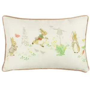 Image of Classic Peter Rabbit Rectangular Cushion Natural, Natural / 35 x 50cm / Polyester Filled