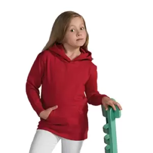Image of SG Kids Unisex Plain Hooded Sweatshirt Top / Hoodie (5-6) (Red)