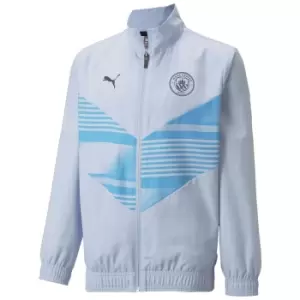 Image of 2021-2022 Man City Prematch Jacket (Heather) - Kids