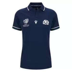 Image of Macron Scotland Rugby Home Cotton Shirt 2023 2024 Womens - Blue