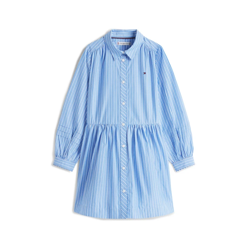 Image of Tommy Hilfiger Kids Ithica Shirt Dress Lt Blue Stripes female 8Y
