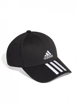 Image of adidas 3 Stripe Baseball Cap - Black Size M Men
