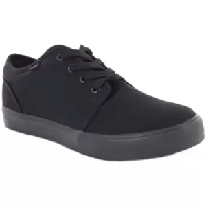 Image of Dek Mens 4 Eye Black Canvas Deck Shoes (8 UK) (Black)