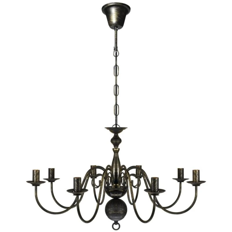 Image of VIDAXL Antique Black Metal Chandelier 8 x E14 Bulbs Vidaxl 241384fr