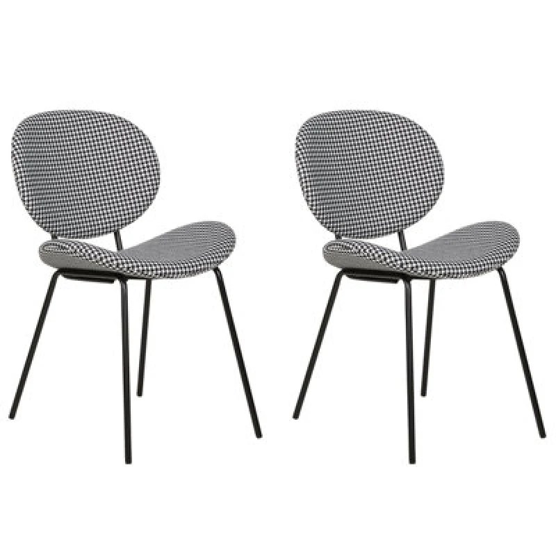 Image of Beliani Set Of 2 Dining Chairs Luana Black/ White