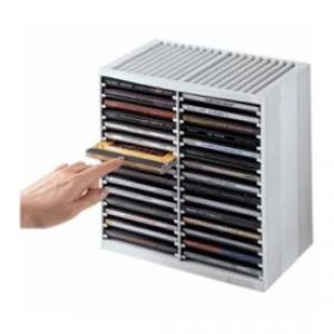 Image of Fellowes CD Storage Spring Case Platinum Grey 9823003