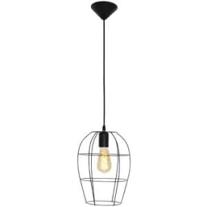 Image of Sienna Lighting - Sienna Minimalists Wire Frame Pendant Ceiling Light Black Matt