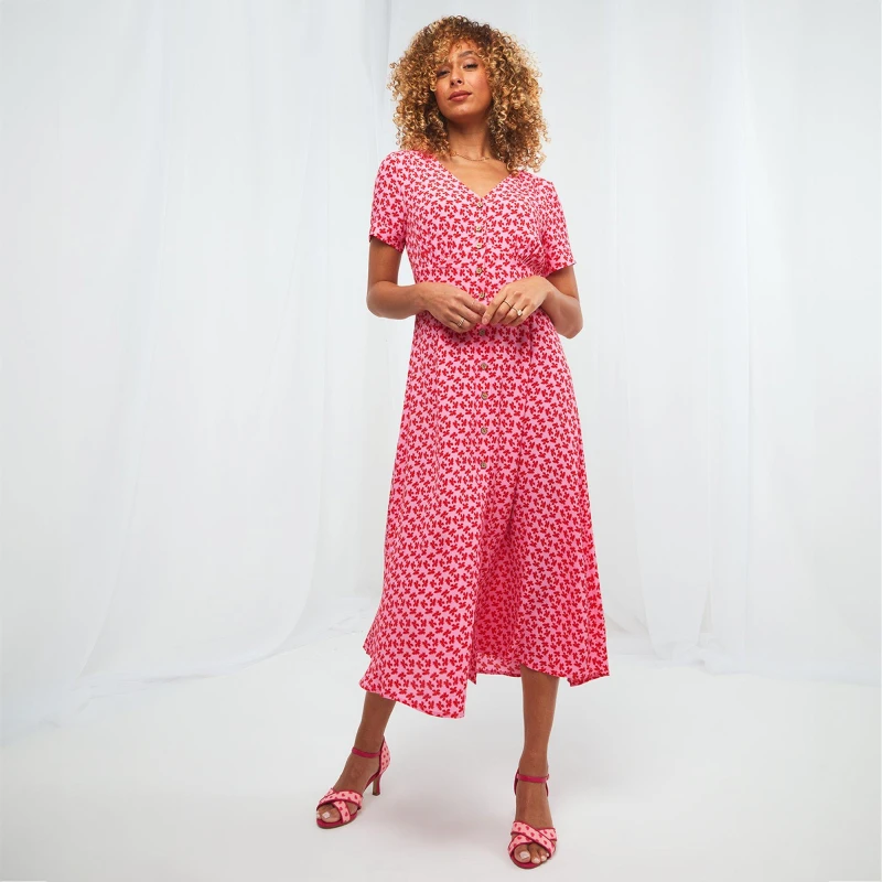 Image of Joe Browns Joe Brown Red Butterfly Tea Dress Red 10