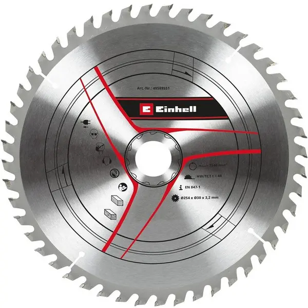 Image of Einhell Einhell KWB 254mm Table Saw Blade Mitre Saw HM Diameter TC-TS 2225 TC-SM 2531 49589551