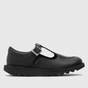 Image of Kickers Black T Bar Vegan Girls Junior Shoes