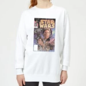 Image of Star Wars Classic Comic Book Cover Womens Sweatshirt - White - S