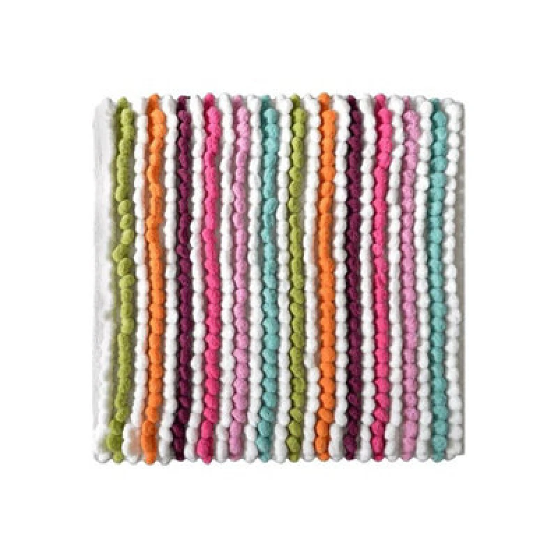 Image of Allure Bath Fashions Striped Chunky Bobble Shower Mat - Multi Bright