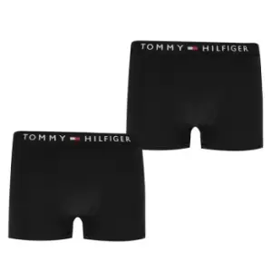 Image of Tommy Hilfiger Tommy 2 Pack Logo Trunks - Black