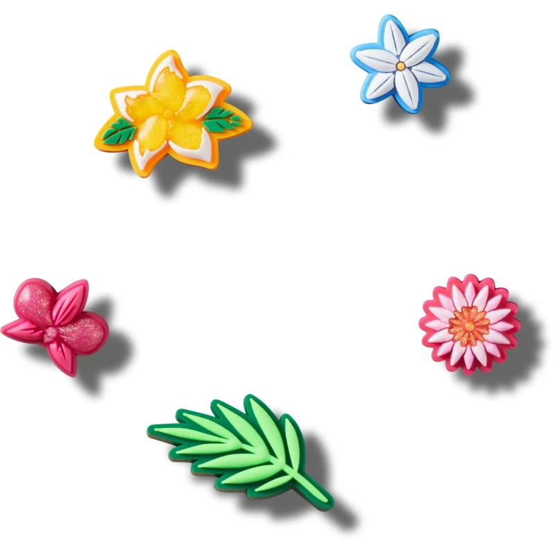 Image of Crocs Jibbitz Crocs Tropical Flower Bunch (x5) Vert Unisex TU