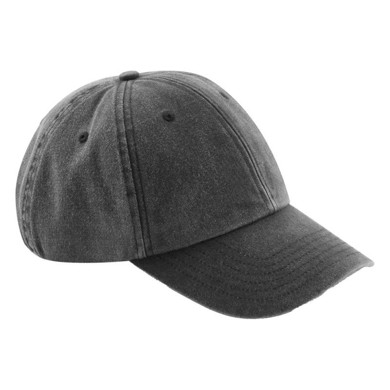 Image of Beechfield Mens Vintage Low Profile Baseball Cap in Dark Grey Dark Grey Male One Size
