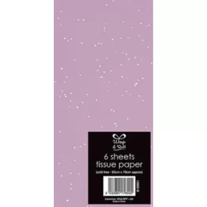 Image of 6 Glitter Tissue Paper Lilac