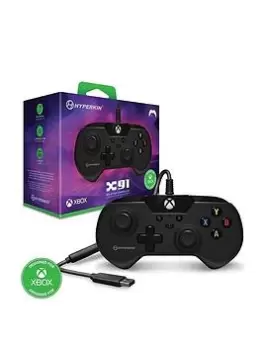 Image of Hyperkin X91 Wired Controller For Xbox One, Series X/S, Windows 10, 11 - Black