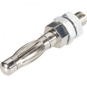 Image of Straight blade plug Plug vertical mount Pin diameter 4mm Silver