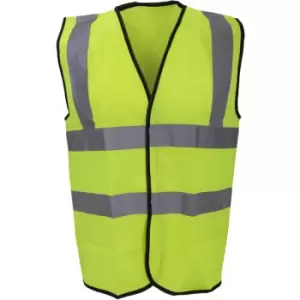 Image of Mens High Visibility Safety Waistcoat / Vest (l) (Fluorescent Yellow) - Fluorescent Yellow - Warrior