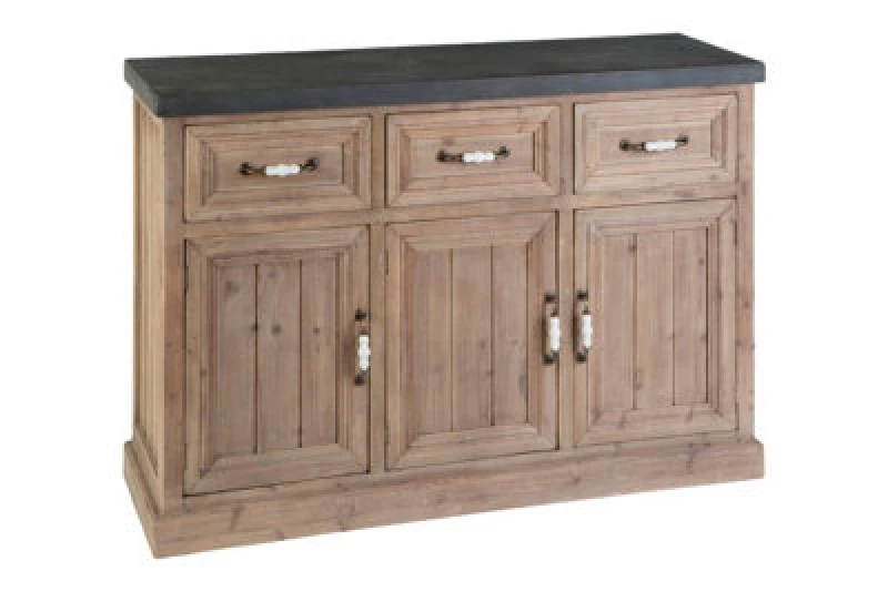 Image of Premier Housewares Wooden Sideboard, Mid Century Modern Sideboard, Solid Wood Sideboard, Delivered Fully Assembled Natural