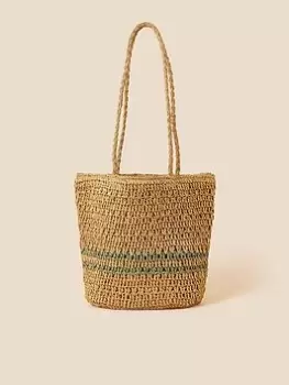 Image of Accessorize Stripe Raffia Shoulder Bag
