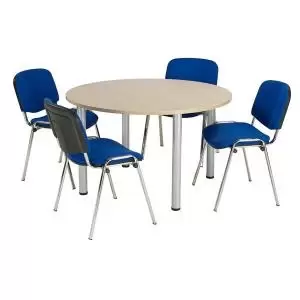 Image of One Fraction Plus Circular Meeting Table - Maple