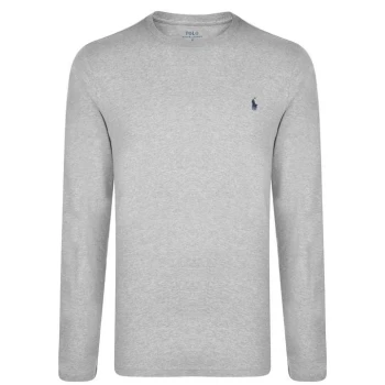 Image of POLO RALPH LAUREN Long Sleeve Crew Neck Jersey T Shirt - Grey