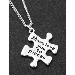 Image of Jigsaw Silver Plated Necklace Mum