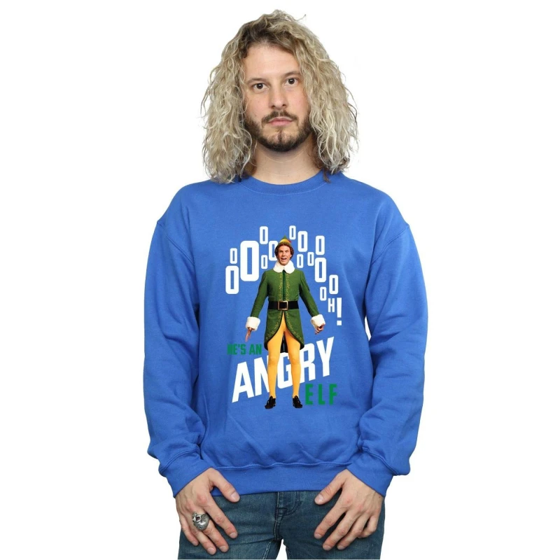 Image of Elf Elf Men Angry Sweatshirt in Blue Size: Small Blue S Male 5057736059982