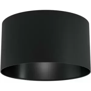 Image of Loops - Flush Ceiling Light Colour Black Shade Round Black Fabric Bulb E27 1x40W