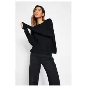 Image of I Saw It First Crew Neck Knitted Jumper - Black