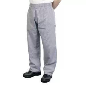 Image of BonChef Check Baggy Mens Chef Trousers (M) (Royal/White)