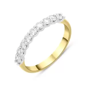 Image of 18ct Yellow Gold 0.50ct Diamond Nine Stone Half Eternity Ring