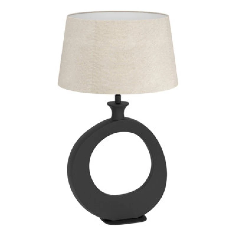 Image of EGLO Eglo DIEZMA Black and Natural-Coloured Table Lamp Black One Size Unisex 9008606312559