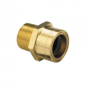 Image of Wickes Copper Pushfit Straight Male Connector - 1/2in x 15mm